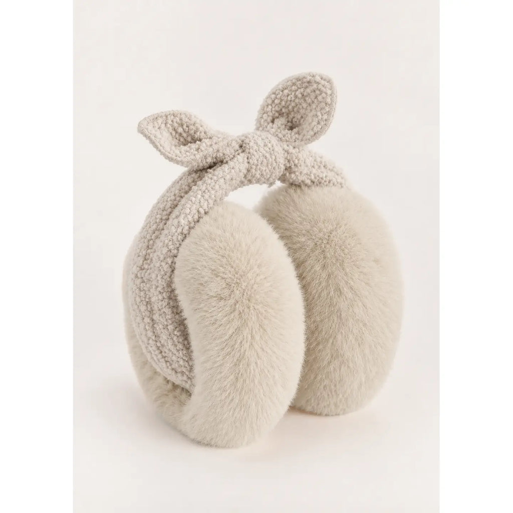 Kinder-Ohrenschützer Bowmuffs mit Schleife – Wolken-Vanille