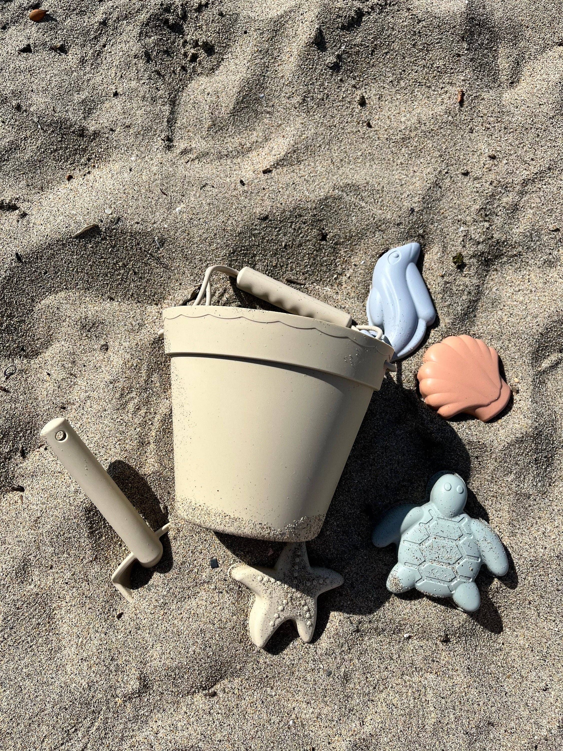 Premium Silikon Strandspielzeug Set mit Bio-Baumwollbeutel